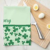 St. Patrick's Day Green Shamrock Monogrammed Theedoek (Quarter Fold)