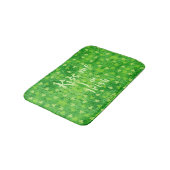 St Patrick's Day Green Shamrock Pattern Bath Mat (Gekanteld)