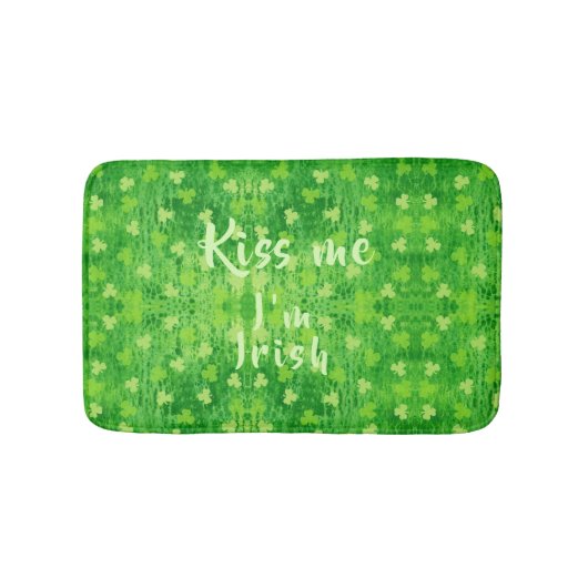 St Patrick's Day Green Shamrock Pattern Bath Mat (Voorkant)