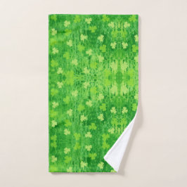 St Patrick's Day Green Shamrock Pattern Hand Towel Handdoek