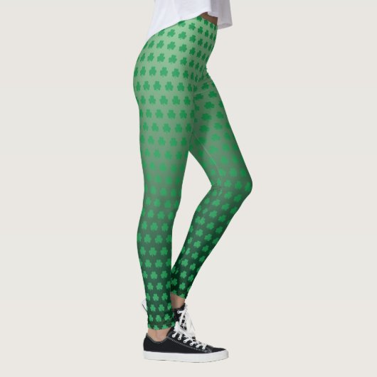 St Patricks Day Green Shamrock Pattern Leggings (Rechts)