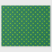 St Patrick's Day Green Shamrock Pattern Schattige Cadeaupapier (Vlak)