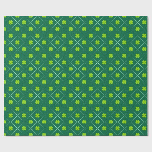 St Patrick's Day Green Shamrock Pattern Schattige Cadeaupapier (Vlak)
