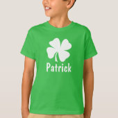 St. Patricks Day Green Shamrock Personalized Name T-shirt (Voorkant)