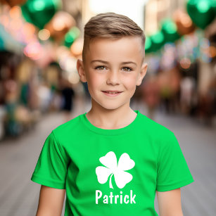 St. Patricks Day Green Shamrock Personalized Name T-shirt