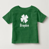 St. Patrick's Day Green Shamrock Persoonlijke naam Kinder Shirts (Voorkant)