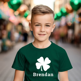 St. Patrick's Day Green Shamrock Persoonlijke naam T-shirt