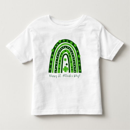 St. Patrick's Day Green Shamrock Rainbow Kinder Shirts (Voorkant)