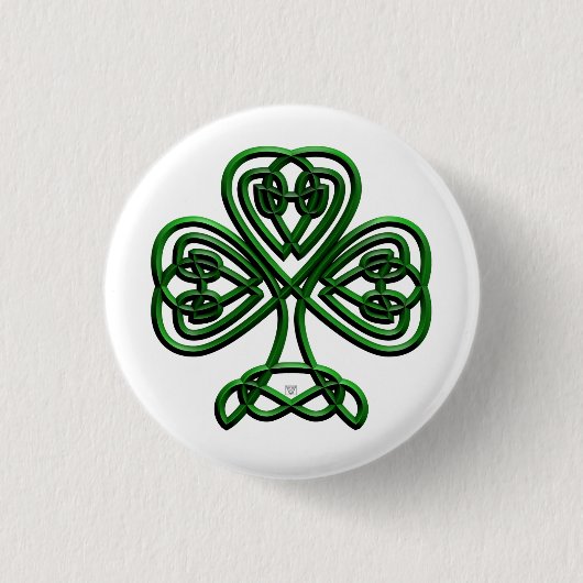 St Patricks Day Green Shamrock Ronde Button 3,2 Cm (Voorkant)