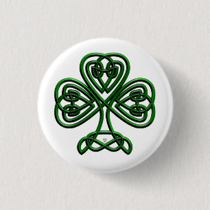 St Patricks Day Green Shamrock Ronde Button 3,2 Cm