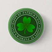 St Patrick's Day Green Shamrock Ronde Button 5,7 Cm (Voorkant)