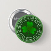St Patrick's Day Green Shamrock Ronde Button 5,7 Cm (Voorkant /achterkant)