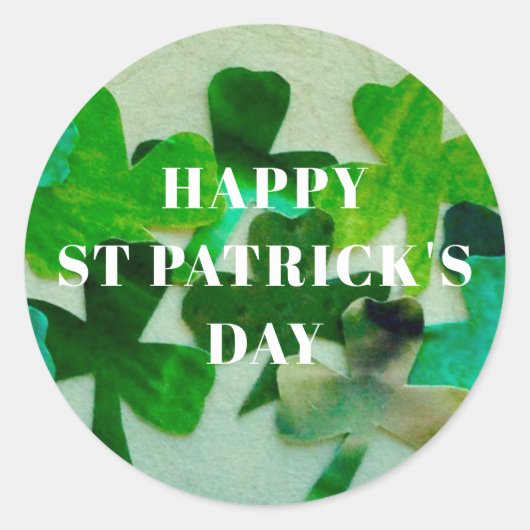 St Patrick's Day Green Shamrock Ronde Sticker (Voorkant)