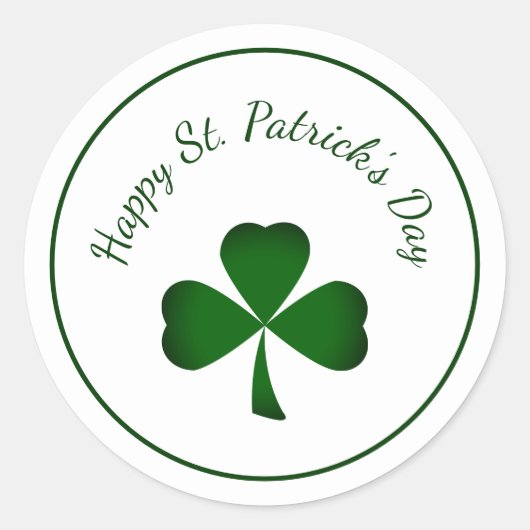 St. Patrick's Day Green shamrock Ronde Sticker (Voorkant)