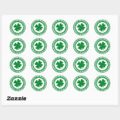 St Patricks Day Green Shamrock Ronde Sticker (Vel)