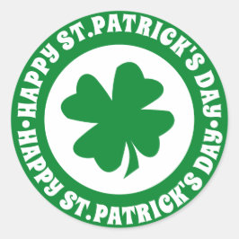 St Patricks Day Green Shamrock Ronde Sticker