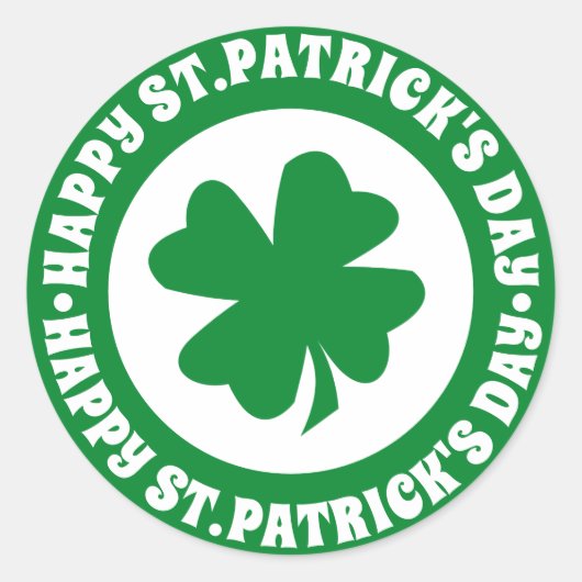 St Patricks Day Green Shamrock Ronde Sticker (Voorkant)
