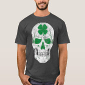 St Patricks Day Green Shamrock Skull Irish Gift T-shirt (Voorkant)