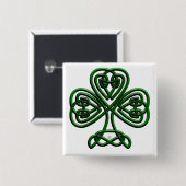 St Patricks Day Green Shamrock Vierkante Button 5,1 Cm (Voorkant /achterkant)