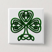 St Patricks Day Green Shamrock Vierkante Button 5,1 Cm (Voorkant)