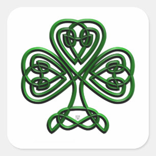 St Patricks Day Green Shamrock Vierkante Sticker