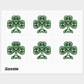 St Patricks Day Green Shamrock Vierkante Sticker (Vel)