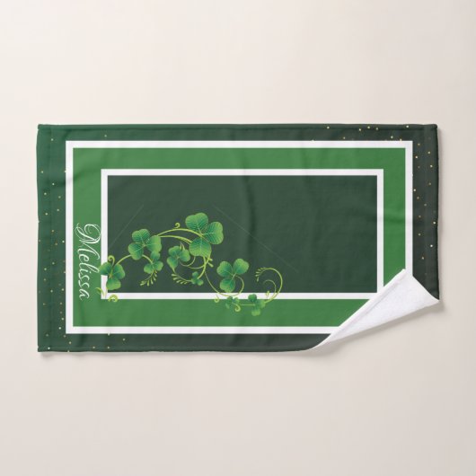 St. Patrick's Day Green Shamrock Vine Irish Party Bad Handdoek (Handdoek)