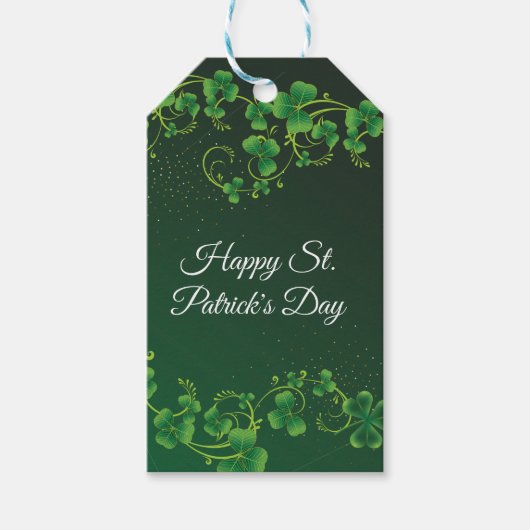 St. Patrick's Day Green Shamrock Vine Irish Party Cadeaulabel (Voorkant)