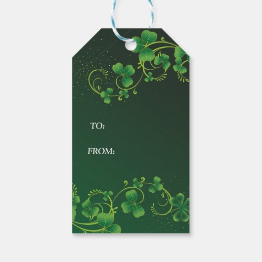 St. Patrick's Day Green Shamrock Vine Irish Party Cadeaulabel (Achterkant)