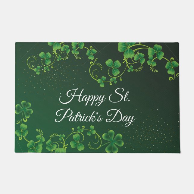 St. Patrick's Day Green Shamrock Vine Irish Party Deurmat (Voorkant)
