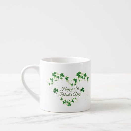 St. Patrick's Day Green Shamrock Vine Irish Party Espresso Kop (Links)