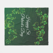 St. Patrick's Day Green Shamrock Vine Irish Party Fleece Deken (Voorkant (Horizontaal))