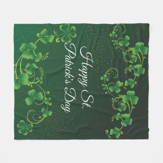 St. Patrick's Day Green Shamrock Vine Irish Party Fleece Deken (Voorkant (Horizontaal))