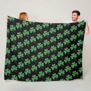 St. Patrick's Day Green Shamrock Vine Irish Party Fleece Deken