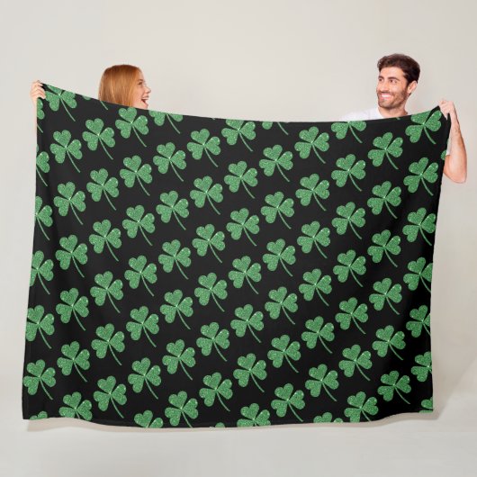 St. Patrick's Day Green Shamrock Vine Irish Party Fleece Deken (In situ)