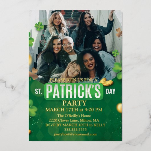 St. Patrick's Day Green Shamrock Vine Irish Party Folie Feestdagenkaart (Voorkant)