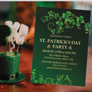 St. Patrick's Day Green Shamrock Vine Irish Party Folie Feestdagenkaart