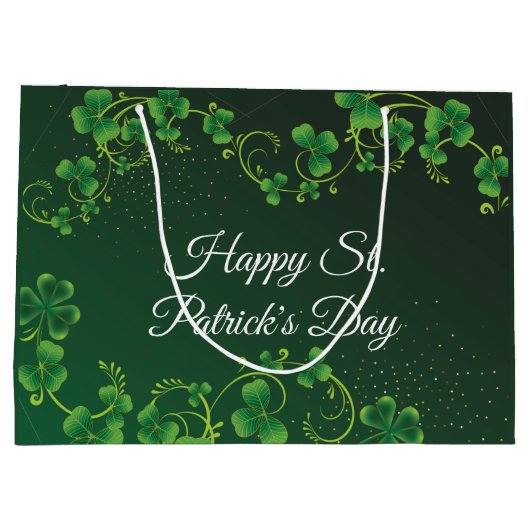 St. Patrick's Day Green Shamrock Vine Irish Party Groot Cadeauzakje (Achterkant)