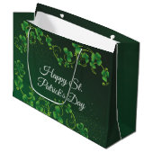 St. Patrick's Day Green Shamrock Vine Irish Party Groot Cadeauzakje (Voorkant Gekanteld)