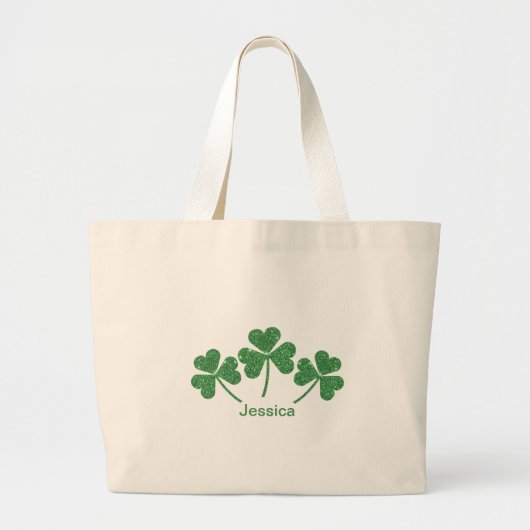 St. Patrick's Day Green Shamrock Vine Irish Party Grote Tote Bag (Voorkant)