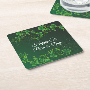 St. Patrick's Day Green Shamrock Vine Irish Party Kartonnen Onderzetters