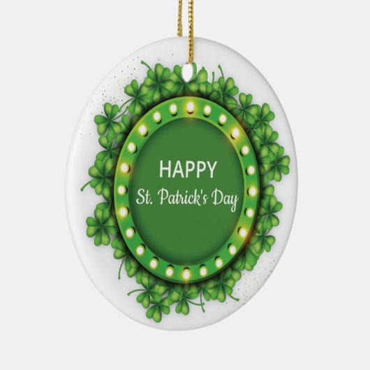 St. Patrick's Day Green Shamrock Vine Irish Party Keramisch Ornament (Rechts)