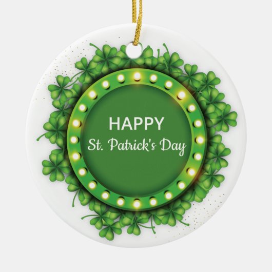 St. Patrick's Day Green Shamrock Vine Irish Party Keramisch Ornament (Voorkant)