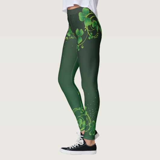 St. Patrick's Day Green Shamrock Vine Irish Party Leggings (Links)