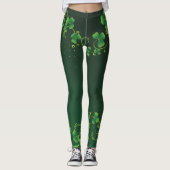 St. Patrick's Day Green Shamrock Vine Irish Party Leggings (Voorkant)