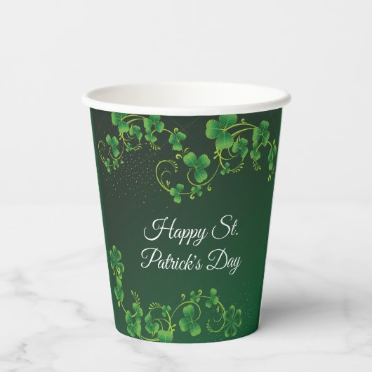 St. Patrick's Day Green Shamrock Vine Irish Party Papieren Bekers (Achterkant)