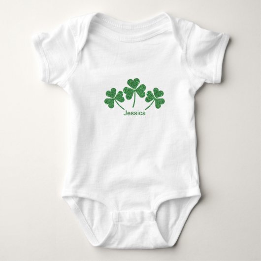 St. Patrick's Day Green Shamrock Vine Irish Party Romper (Voorkant)