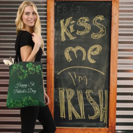 St. Patrick's Day Green Shamrock Vine Irish Party Tote Bag