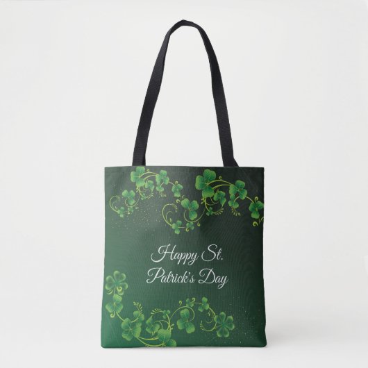St. Patrick's Day Green Shamrock Vine Irish Party Tote Bag (Voorkant)