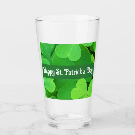 St. Patrick's Day Green Shamrocks and Clovers      Glas (Voorkant)